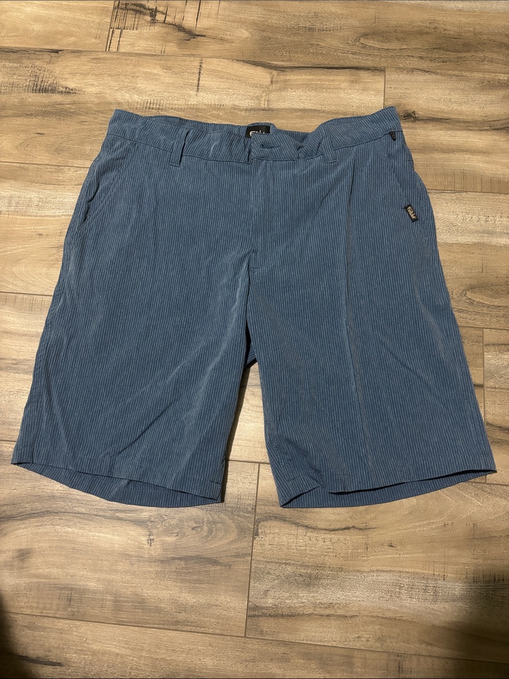 FarWest Men's Blue Pinstripe Casual Shorts